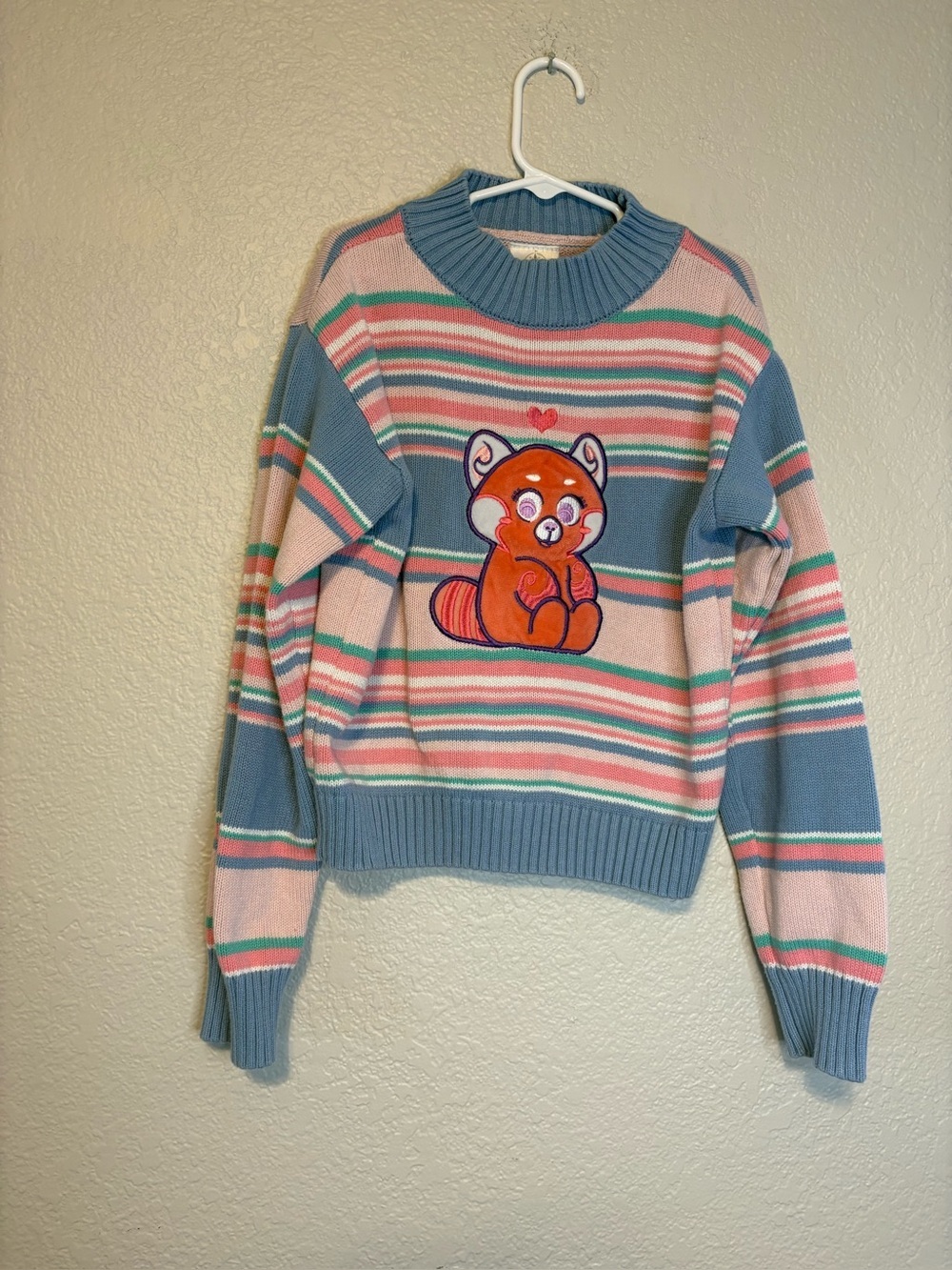 Disney Store Mei Panda Striped Knitted Sweater for Kids Turning Red Size 9/10